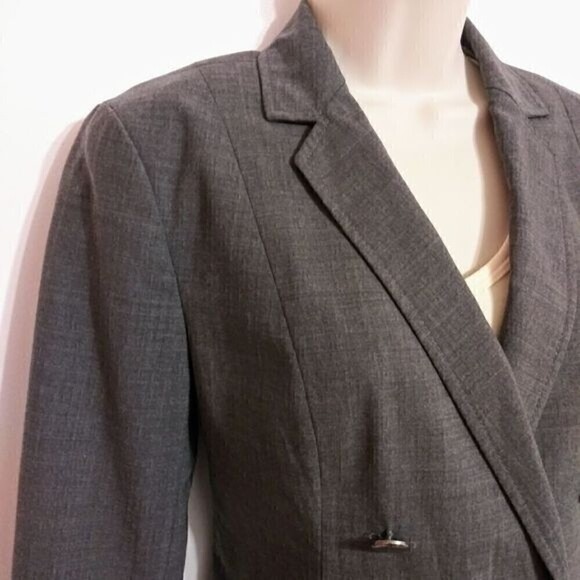 Gap Wool Blend Double Breasted Blazer Jacket Grey Size 4 - Picture 2 of 12